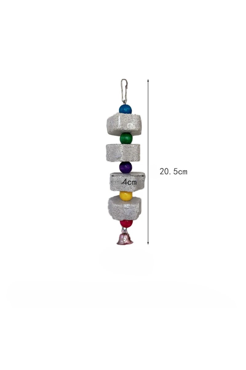 erorex 4 stones Flower-Shaped Bird Molar Toy Parrot Grinding Stone Bird Cage Toy Parakeet Chinchilla Squirr