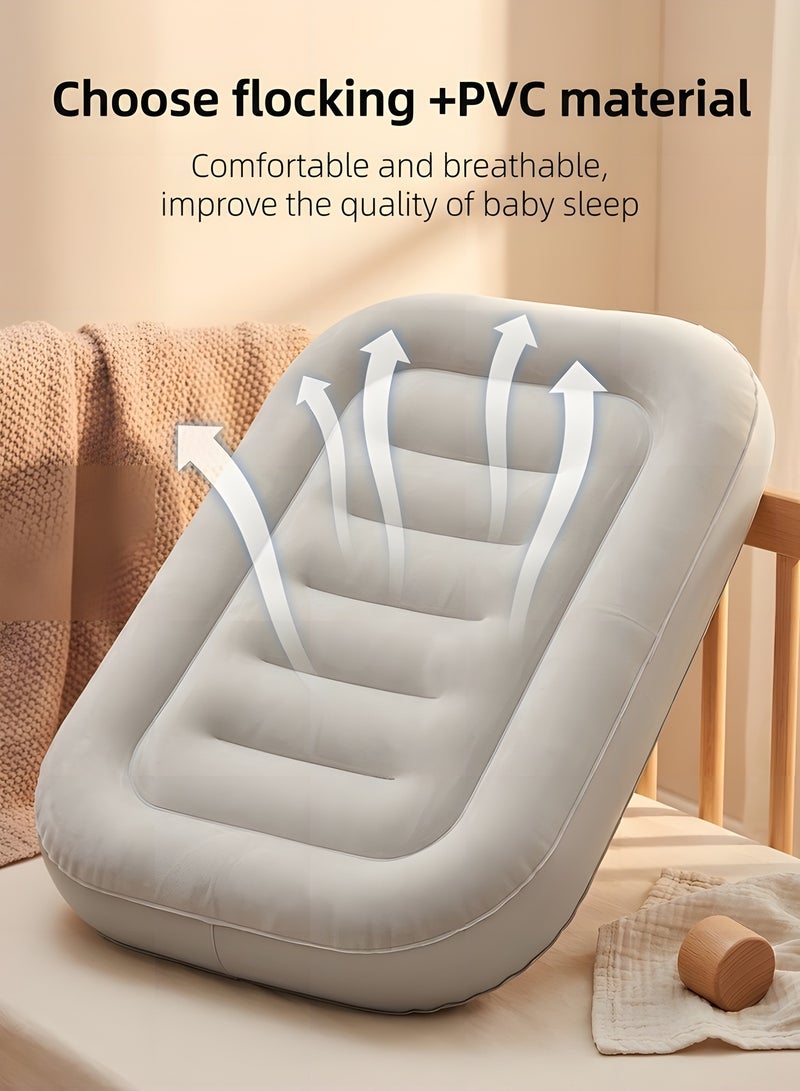 Airplane Bed for Toddler,Inflatable Toddler Car Travel Bed,Airplane Footrest Seat Extender for Kids,Infant Airplane Bed Included Inflatable Travel Bed, Manual Inflatable Pump, Travel Bag - Image 2