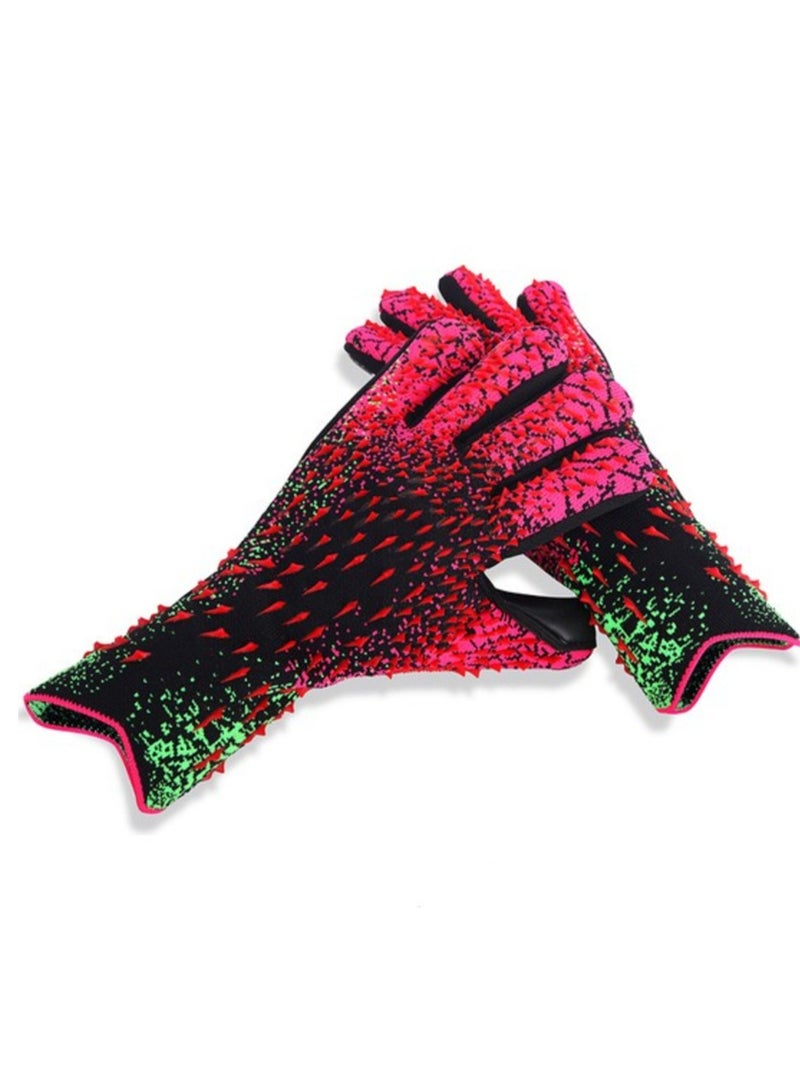 Generic Soccer Goalkeeper Gloves Goalkeeper Training Gloves Strong Grip Non-slip Breathable Suitable for Adults and Kids (Red Green Size 8)  - Image 1