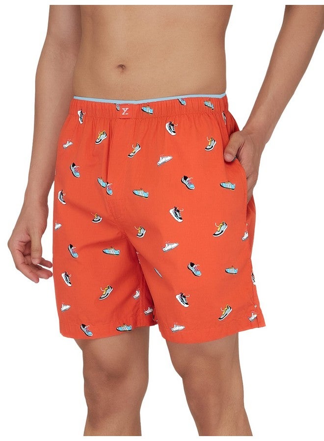 XYXX Men's Cotton Boxer Shorts (Pack of 1) (XYBOX51M_Shoes_Orange_M) - Image 1