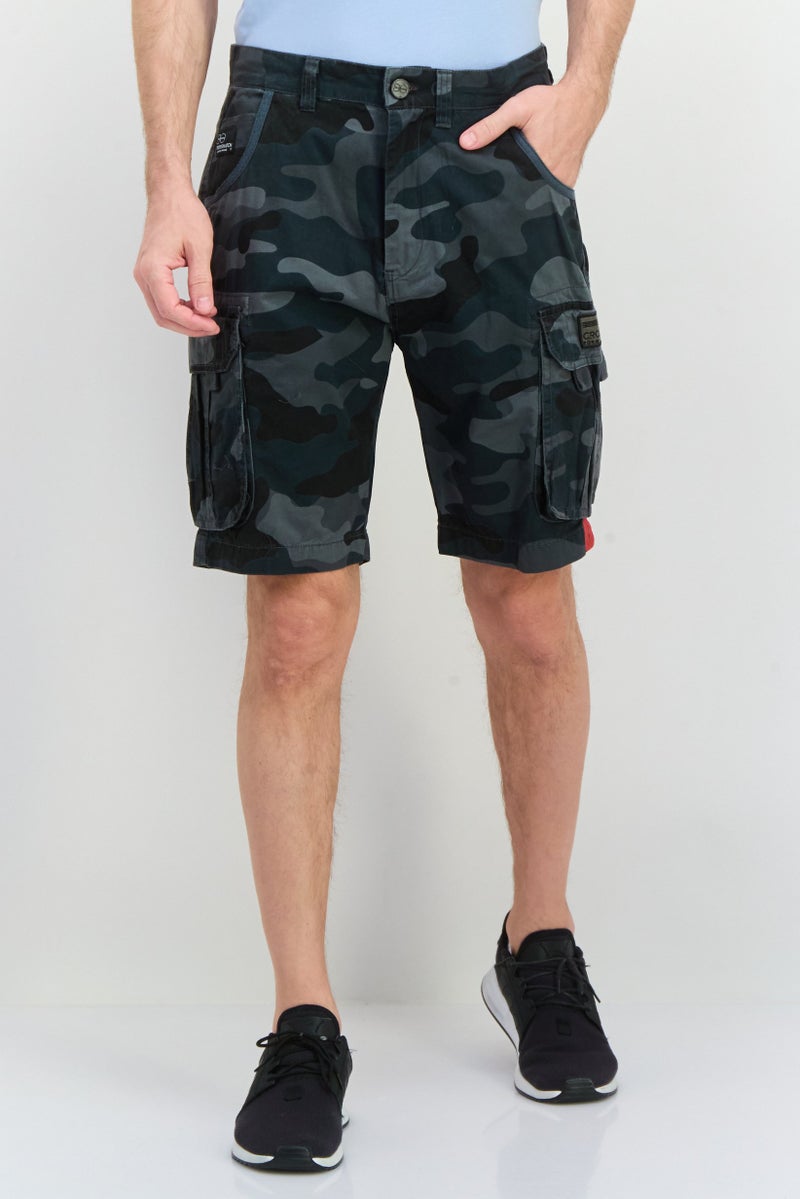 CROSSHATCH Men Camouflage Cargo Shorts, Multicolor - Image 1