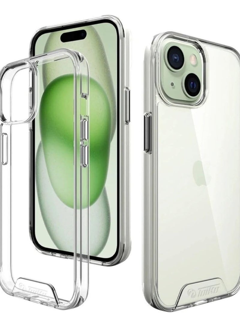 High-quality protective cover, anti-yellowing, shock-resistant, non-scratchable, made of TPU for iPhone 15 , transparent - Image 2