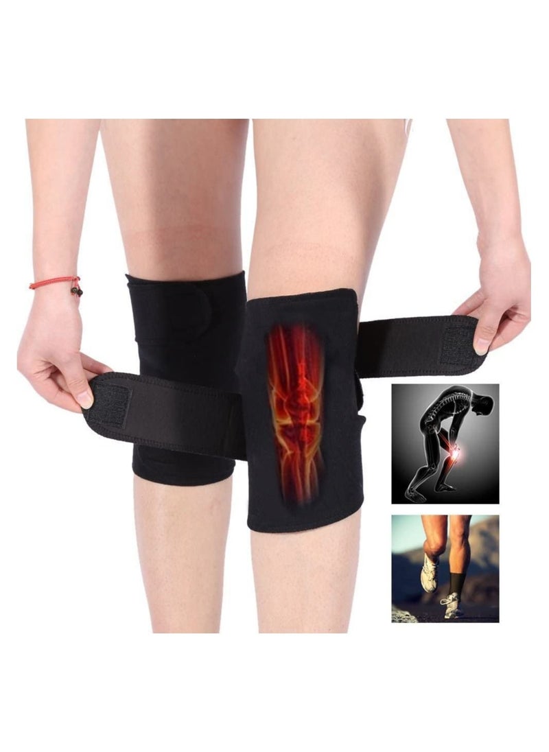 Generic - NOG Adjustable Self-Heating Knee Pads Magnetic Tourmaline Therapy Knee Support Brace Arthritis Joint Pain Relief Belt with Basic Open Patella Stabilizer - Image 1