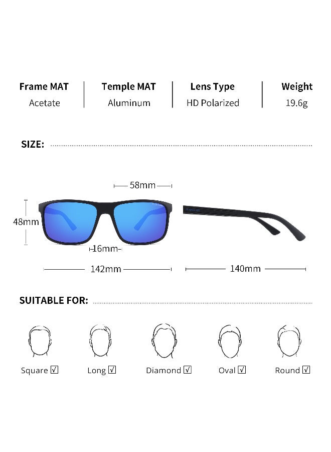 PUKCLAR Polarized Sunglasses Men Women - Rectangular Hiking Lightweight Material TR90 Frame UV400 Sports Outdoor Golf Cycling Fishing Eyewear Sunglasses - Image 3
