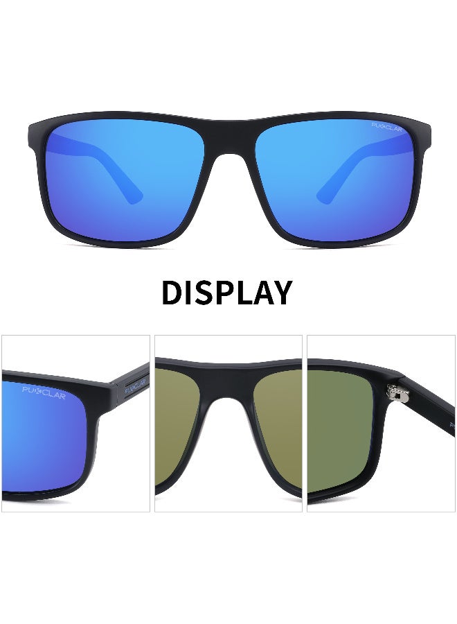 PUKCLAR Polarized Sunglasses Men Women - Rectangular Hiking Lightweight Material TR90 Frame UV400 Sports Outdoor Golf Cycling Fishing Eyewear Sunglasses - Image 4