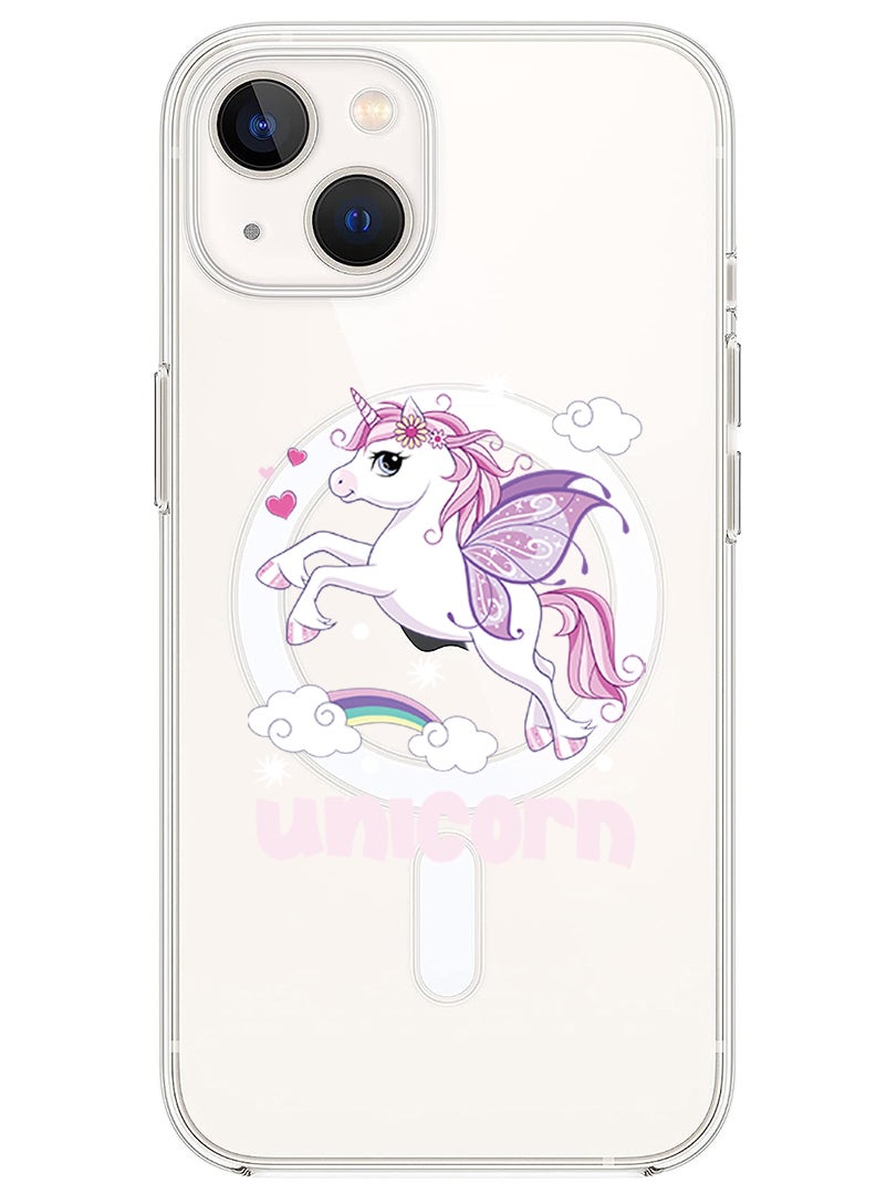 Theodor Magnetic Case for iPhone 14 6.1-inch Compatible with MagSafe Wireless Charging, Shockproof Phone Bumper Cover Unicorn copy - Image 1