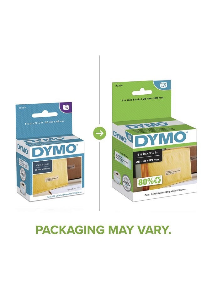 Dymo Authentic LW Clear Mailing Address Labels, DYMO Labels for LabelWriter Label Printers, 1-1/8" x 3-1/2", 1 Roll of 130 - Image 2