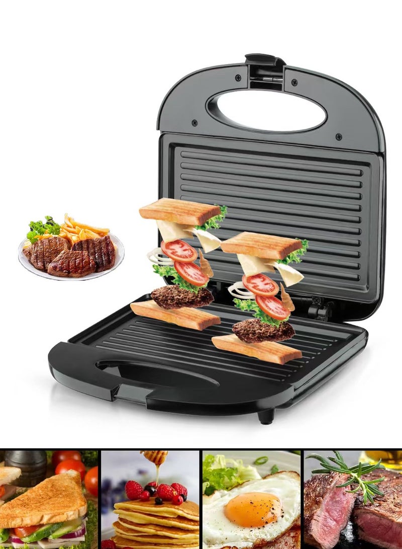 كيوبكسيل شواية صانعة الساندويتشات، لصنع شطائر الجبن المشوية، مزودة بألواح شواء غير لاصقة، ومؤشرات ضوئية، ومقبض بارد الملمس، سهلة التنظيف والتخزين، بقدرة 800 واط. - Image 1