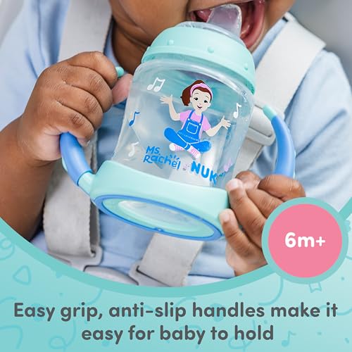 NUK Learner Cup, Ms. Rachel, 5 oz, 6+ Months, 2 Pack – Soft Spout, Easy-Grip Handles, BPA Free, Spill Proof Transition Sippy Cup - Image 3
