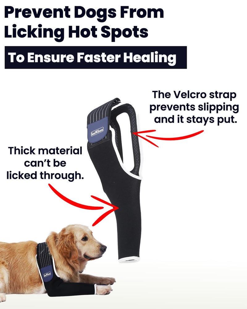 LufeLux Dog Front Leg Sleeve, XLarge, Comfortable, Breathable Material, Adjustable Elastic Band, for Hot Spots, Wounds, Bandages - Image 2
