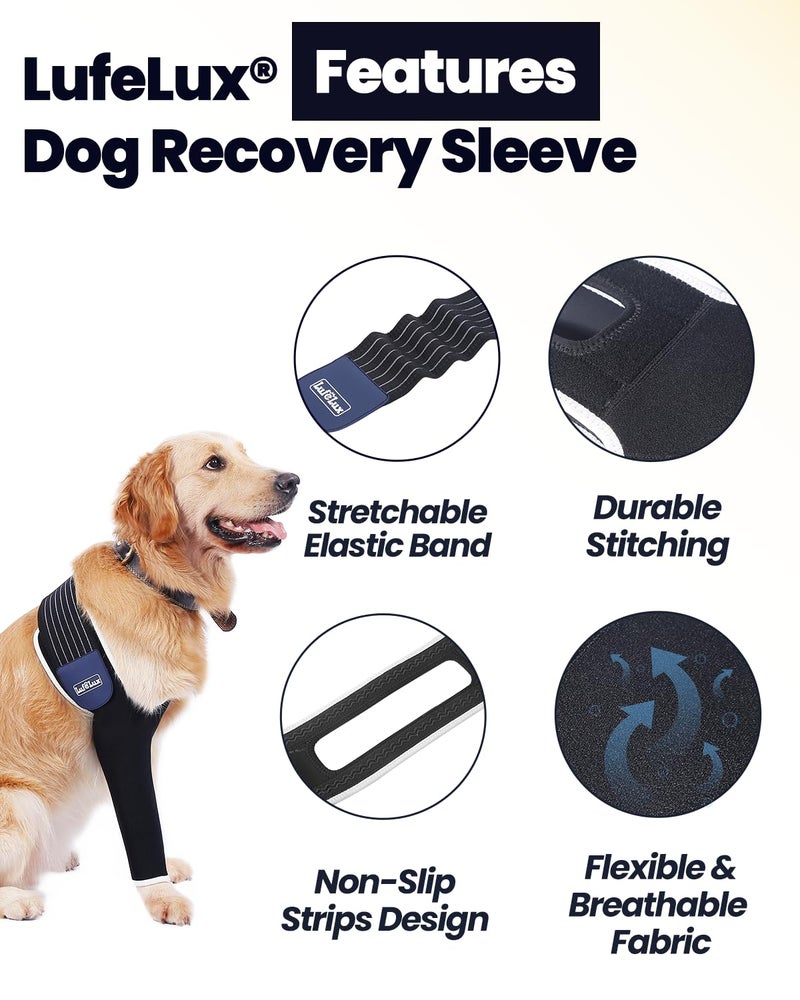 LufeLux Dog Front Leg Sleeve, XLarge, Comfortable, Breathable Material, Adjustable Elastic Band, for Hot Spots, Wounds, Bandages - Image 3