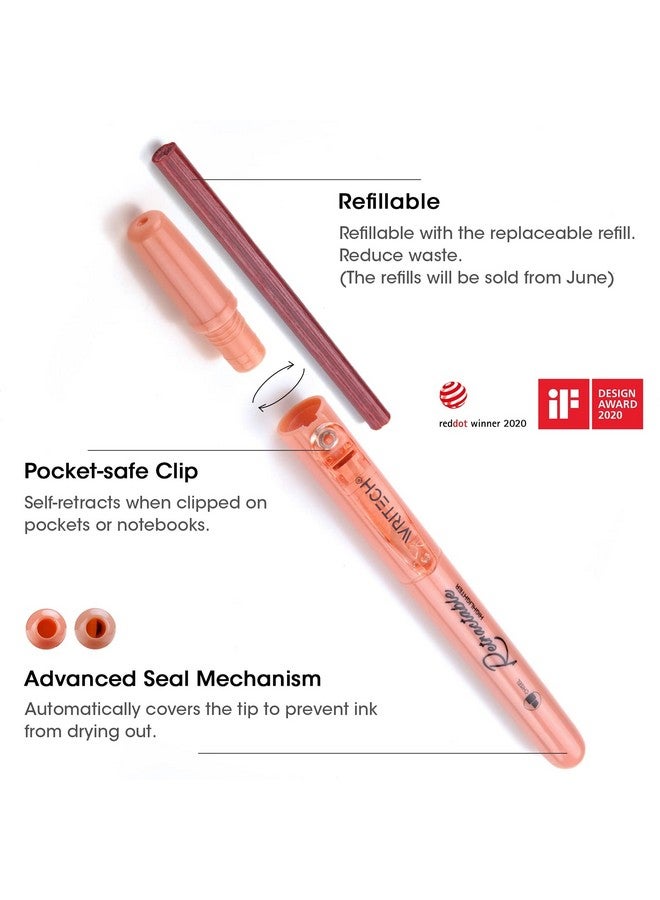 WRITECH أقلام تحديد قابلة للسحب بألوان متنوعة: مجموعة أقلام تحديد هايلايتر جمالية بطرف إزميل، حزمة حبر متعدد الألوان لا تنزف من أجل تسليط الضوء على اليوميات (12 قيراط محايد) - Image 2