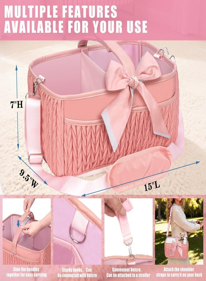 HLWDFLZ Baby Diaper Caddy Organizer – Adjustable Shoulder Strap, Large Nursery Storage Basket for Diapers & Wipes, Newborn Essentials, Boy & Girl Baby Shower Basket - Image 4