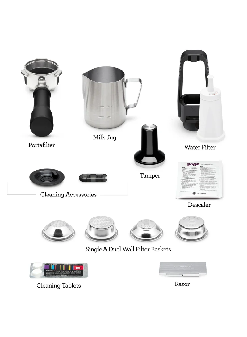 Sage Bambino Plus - Compact Coffee Machine with Automatic Milk Frother, Brushed Stainless Steel - UAE Version, 2 Year Manufacturer Warranty