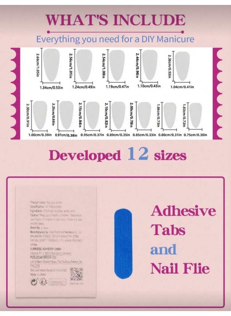 Shein 24 medium almond shaped nude beige nail pieces - Image 4