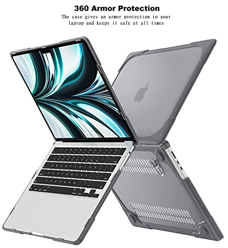 Midkart Kickstand Case Compatible with MacBook Air 13.6 inch M5 M4 M3 M2 Release 2026-2022 A3449 A3240 A3113 A2681 Heavy Duty Hard Shell Shockproof Protecive Cover for MacBook Air 13 inch Case, Grey - Image 5