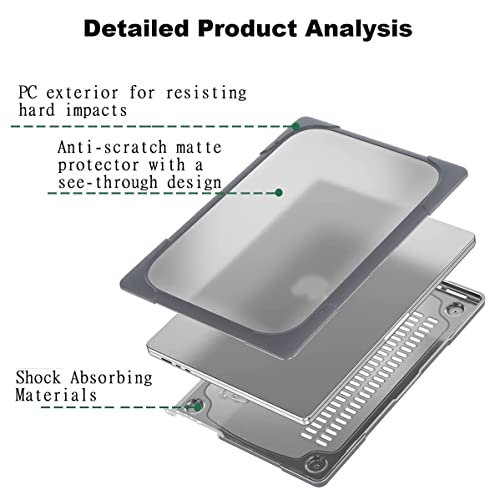 Midkart Kickstand Case Compatible with MacBook Air 13.6 inch M5 M4 M3 M2 Release 2026-2022 A3449 A3240 A3113 A2681 Heavy Duty Hard Shell Shockproof Protecive Cover for MacBook Air 13 inch Case, Grey - Image 3