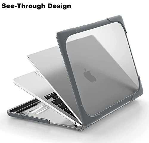 Midkart Kickstand Case Compatible with MacBook Air 13.6 inch M5 M4 M3 M2 Release 2026-2022 A3449 A3240 A3113 A2681 Heavy Duty Hard Shell Shockproof Protecive Cover for MacBook Air 13 inch Case, Grey - Image 4