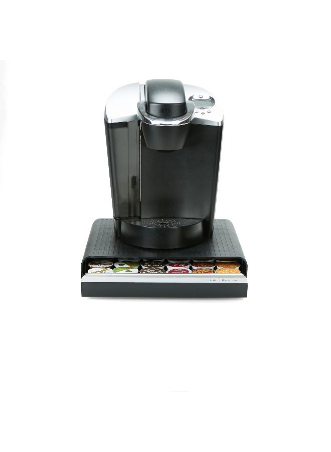 Mind Reader Single Serve Coffee Pod Drawer, 36 Pod Capacity, Countertop Organizer, 13.25"L x 12.75"W x 2.75"H, Black - Image 1