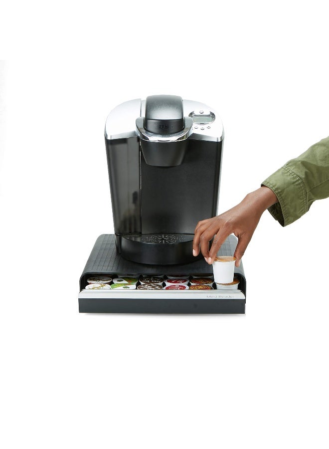 Mind Reader Single Serve Coffee Pod Drawer, 36 Pod Capacity, Countertop Organizer, 13.25"L x 12.75"W x 2.75"H, Black - Image 4