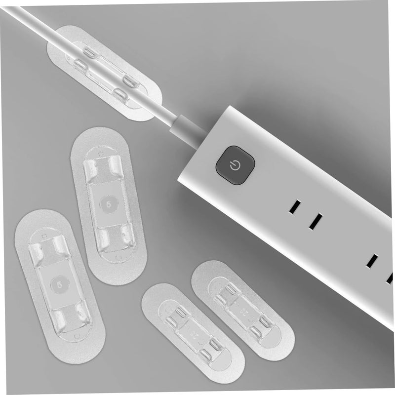 30 قطعة من مشابك الحبل الجدارية ذاتية اللصق البيضاء لتنظيم الكابلات للاستخدام في المنزل والمكتب - Image 5
