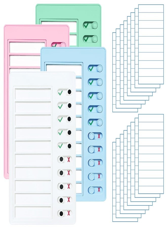 Jupyn 4 pcs Chore Chart for Kids Multiple Kids,Removable to Do List Plastic Chore Board with Replacement Cardboard,Sliding Routine Chart,ADHD Tools and Visual Schedules (Blank Checklist) - Image 1