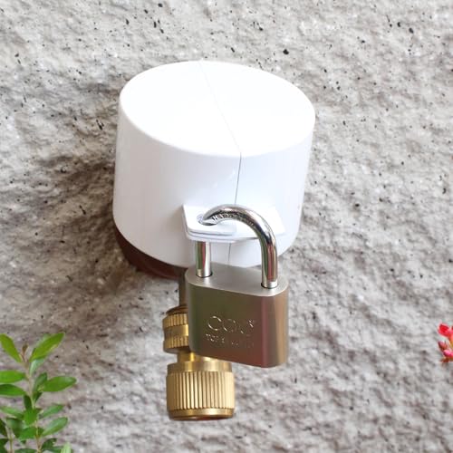 TEMEILI Outdoor Faucet Lock with Padlock Hose Bib Lockout Device Outside Water Spigot Garden Hose Water Valve Locks Prevent Water Theft and Unauthorized Water UseWhite - Image 3