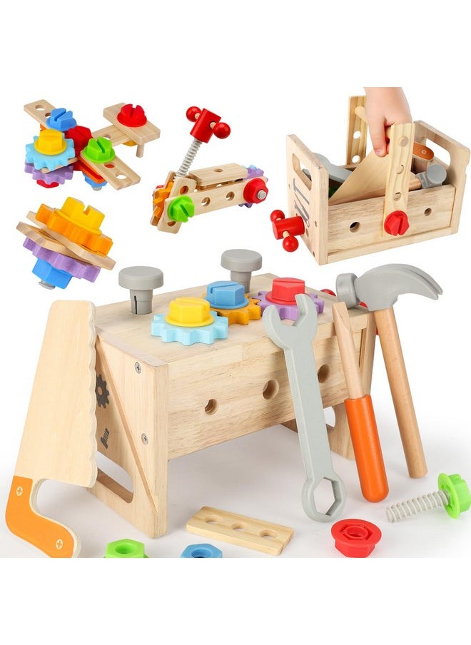 Vextronic - Kids Tool Set, Wooden Toddler Tool Set With Tool Box/Bench, Montessori Toys For 1 2 3 4 5 6 Year Old, Play Toy Tools Kit, Educational Stem Construction Christmas Birthday Gift For Boys Girls - Image 1