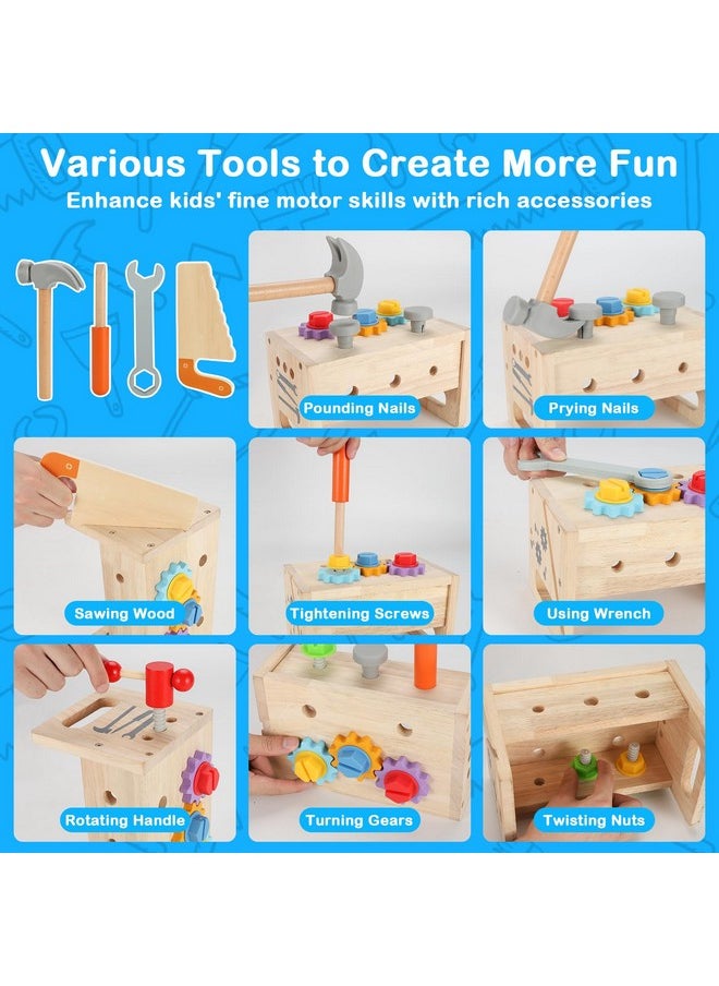 Vextronic - Kids Tool Set, Wooden Toddler Tool Set With Tool Box/Bench, Montessori Toys For 1 2 3 4 5 6 Year Old, Play Toy Tools Kit, Educational Stem Construction Christmas Birthday Gift For Boys Girls - Image 1