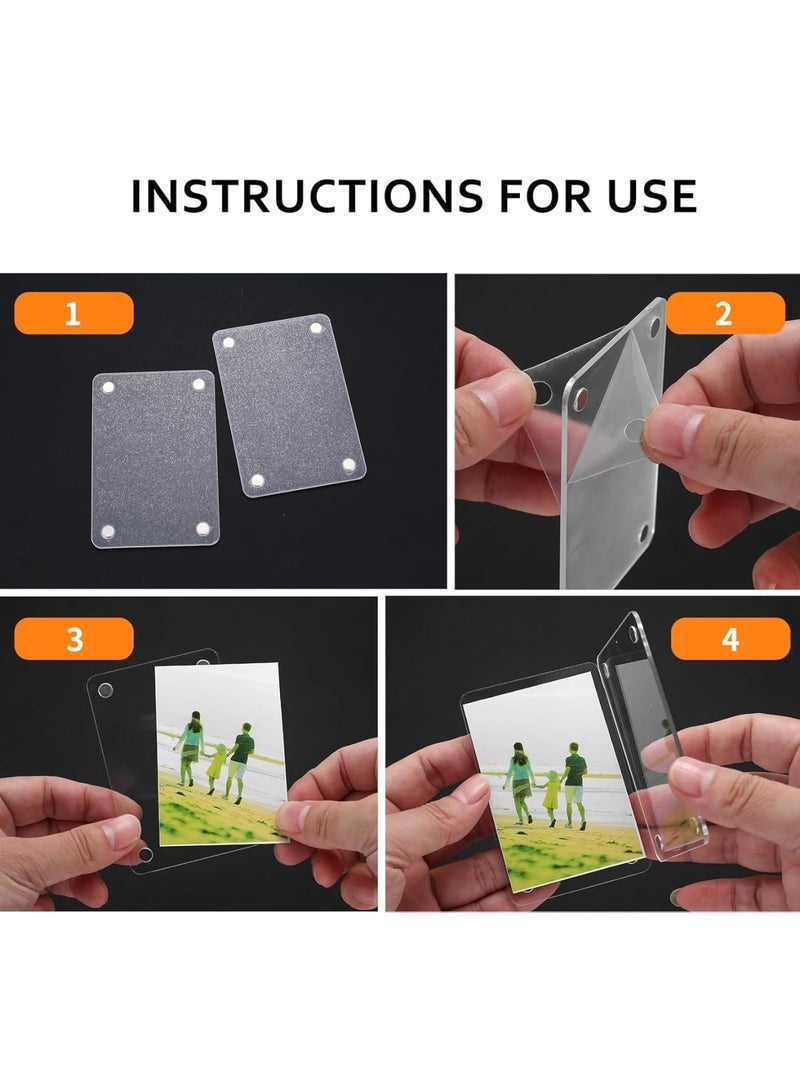 SYOSI Acrylic Photo Frames, Double Sided Transparent Magnetic Frames, Clear Frameless Picture Holders, 3.54x2.36 inch, 12 Pcs for Home and Office Display - Image 5