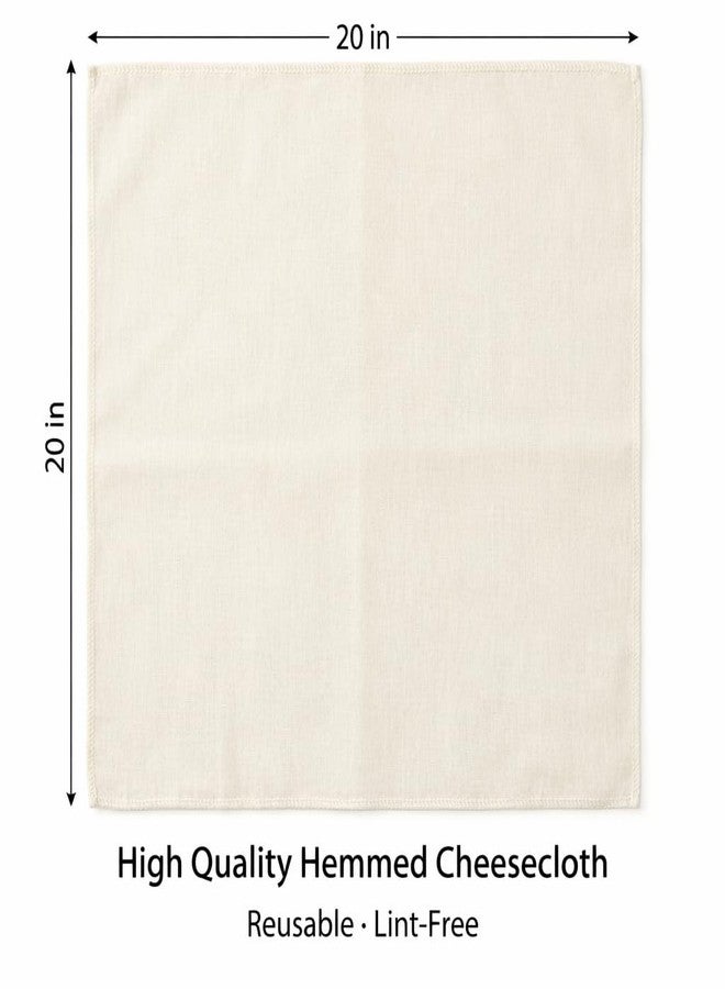 ECVLRTK 50 PCS 20x20 Inch Cheese Cloths, Grade 100 Unbleached Cotton Muslin Cloth, Reusable Cheese Cloth for Cooking, Baking, Juicing & Cheese Making - Image 2