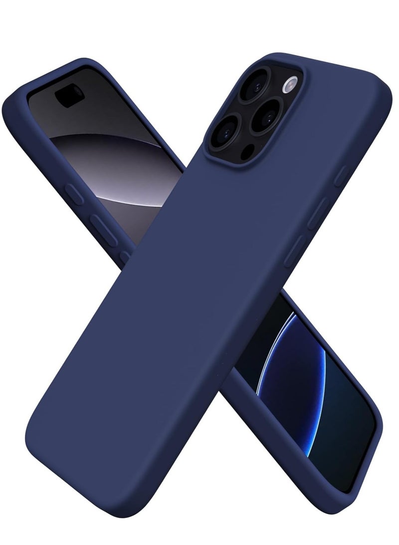 ELTRAZONE Navy Blue Liquid Silicone Case for iPhone 16 Pro Max 6.9" - Shockproof & Scratch-Resistant - Image 1