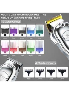 Hatteker Hair Clipper for Men IPX7 Waterproof Cordless Barber Clipper for Hair Cutting Kit with T-Blade Trimmer Beard Trimmer Kids Clipper Professional USB Rechargeable  - Image 3