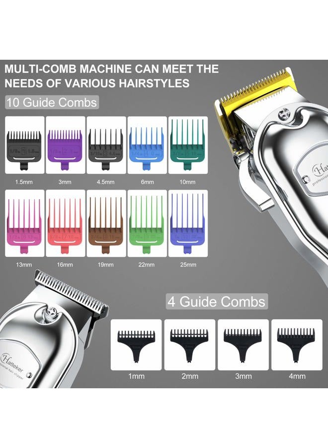 Hatteker Hair Clipper for Men IPX7 Waterproof Cordless Barber Clipper for Hair Cutting Kit with T-Blade Trimmer Beard Trimmer Kids Clipper Professional USB Rechargeable - Image 3