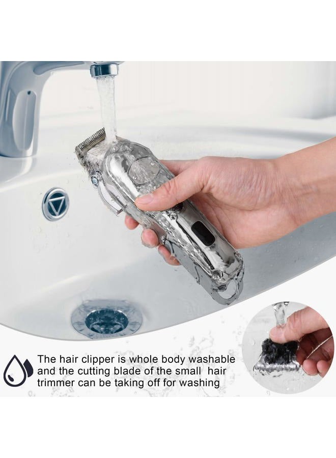 Hatteker Hair Clipper for Men IPX7 Waterproof Cordless Barber Clipper for Hair Cutting Kit with T-Blade Trimmer Beard Trimmer Kids Clipper Professional USB Rechargeable - Image 5