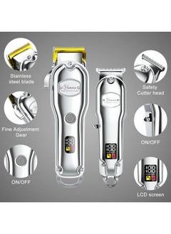 Hatteker Hair Clipper for Men IPX7 Waterproof Cordless Barber Clipper for Hair Cutting Kit with T-Blade Trimmer Beard Trimmer Kids Clipper Professional USB Rechargeable  - Image 2