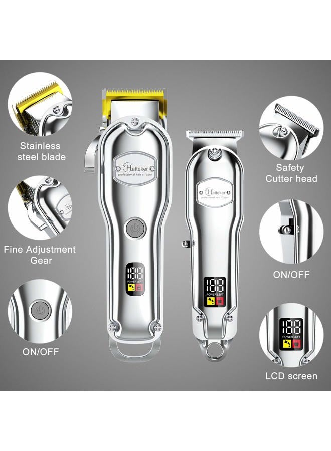 Hatteker Hair Clipper for Men IPX7 Waterproof Cordless Barber Clipper for Hair Cutting Kit with T-Blade Trimmer Beard Trimmer Kids Clipper Professional USB Rechargeable - Image 2