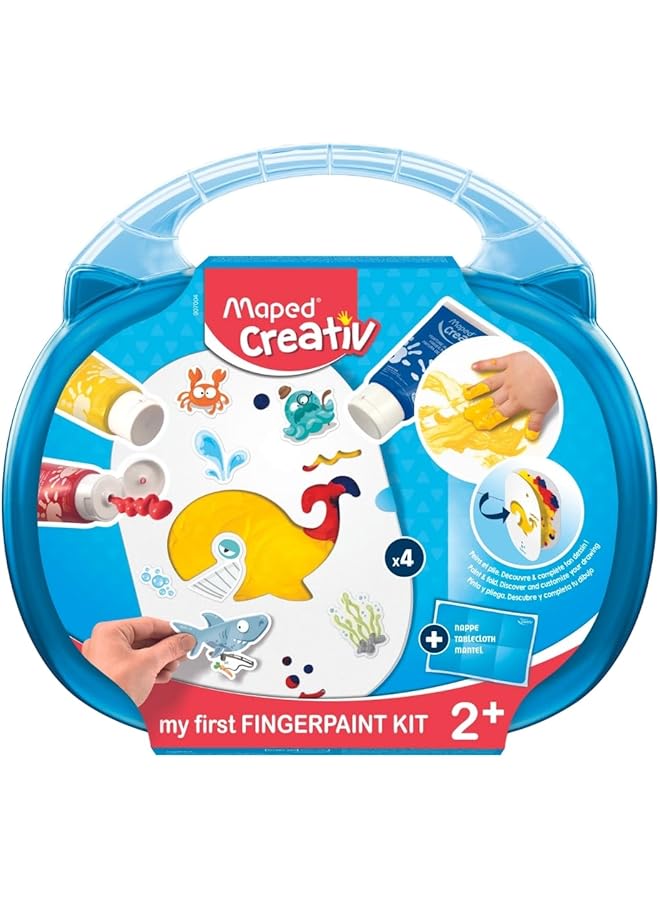 Maped Creativ My First Finger Paint 10 Piece Kit In Reusable Carrying Case 907004 - Image 1