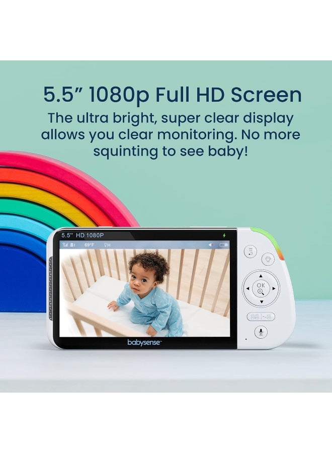 بيبي سينس 5.5â€ 1080p Full HD Split Screen Baby Monitor - Image 3
