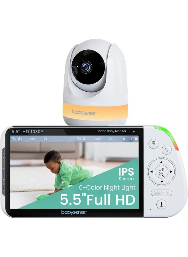 بيبي سينس 5.5â€ 1080p Full HD Split Screen Baby Monitor - Image 1