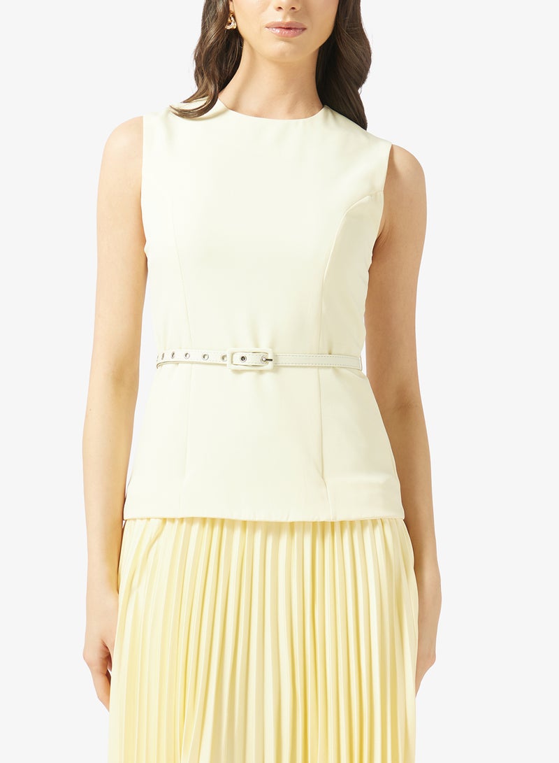 Style Cheat Crew Neck Belted Dress - Image 3