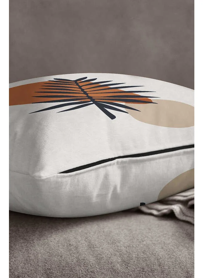 İnsense Home Velvet Babyface Navy Blue Orange Bohemian Style Leaf Patterned Printed Throw Pillow Pillow Case CGH662