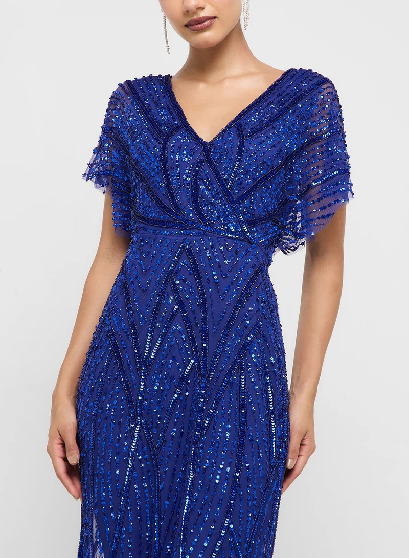 Adrianna Papell Sequin Embellished Dress
