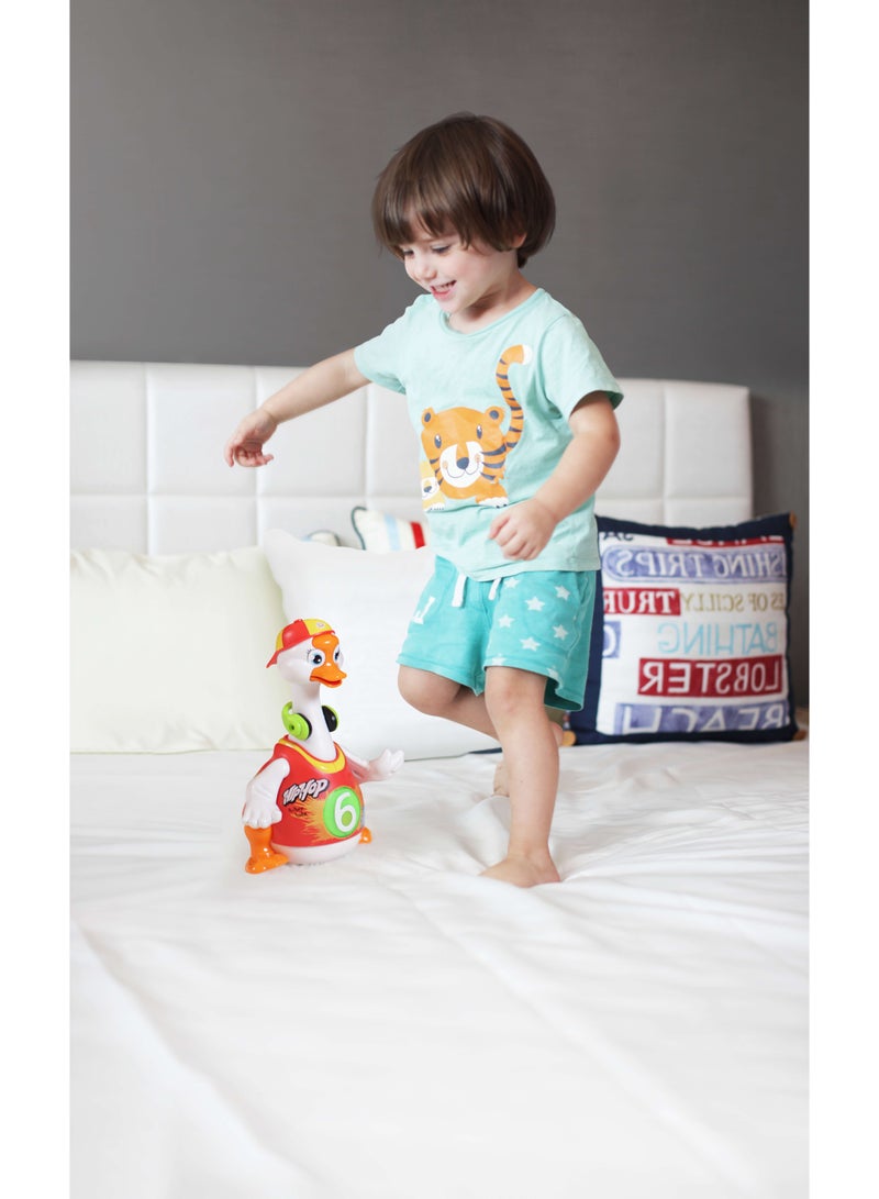 Hola Dancing Baby Waddling Goose - Interactive Hip-Hop Swing Goose with Lights, Music, and Dance Moves, Encourages Crawling, Motor Skills, and Cognitive Development for Toddlers (Red) 18M+ - Image 3