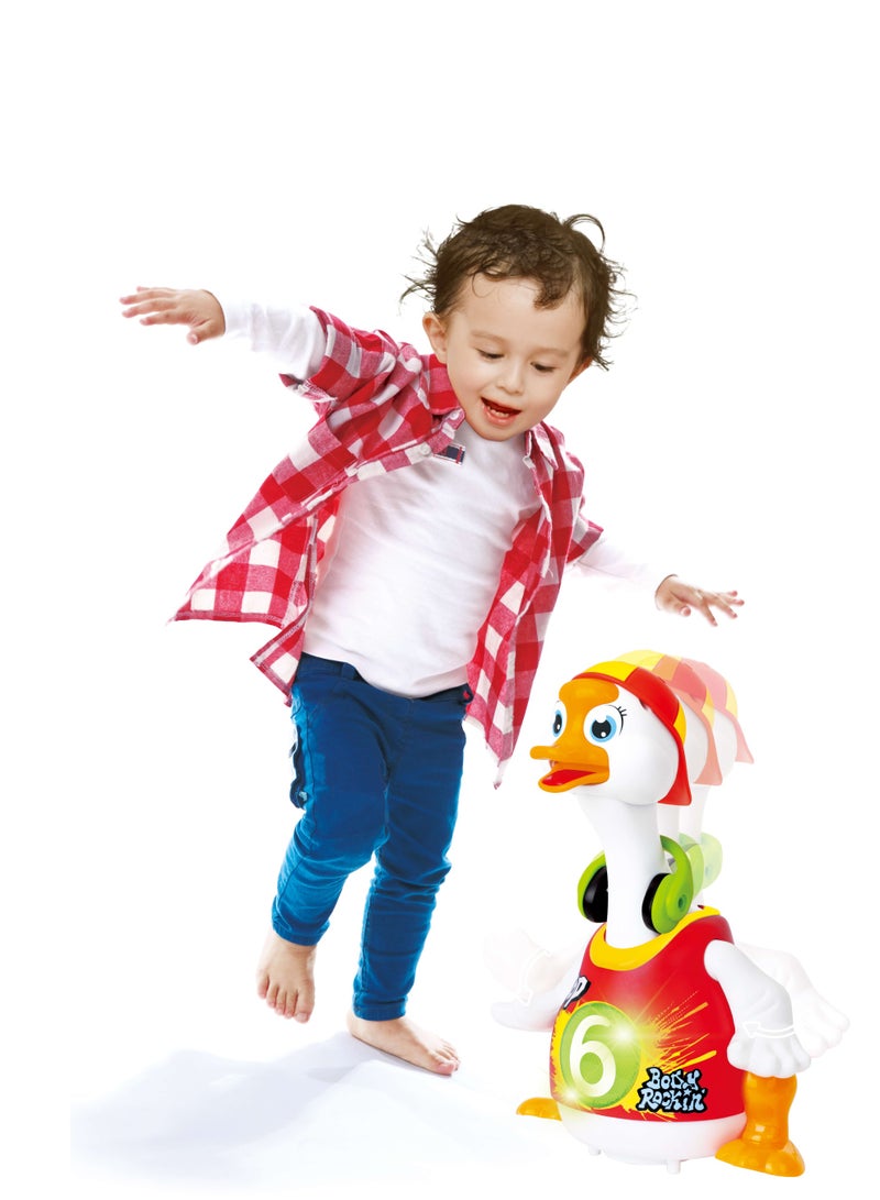 Hola Dancing Baby Waddling Goose - Interactive Hip-Hop Swing Goose with Lights, Music, and Dance Moves, Encourages Crawling, Motor Skills, and Cognitive Development for Toddlers (Red) 18M+ - Image 1