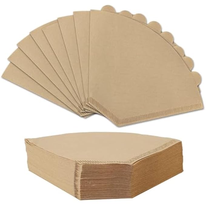 ريحني فلتر القهوة 100 قطعة فلتر قهوة قابل للتخلص من مرة واحدة فلتر قهوة غير مبيض طبيعي وورق فلتر قهوة لجهاز صب فوق ماكينة القهوة - Image 2