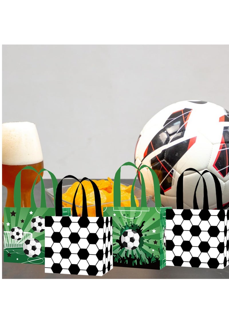 KASTWAVE 12 PCS Soccer Party Favor Bags, Reusable Soccer Theme Non Woven Goody Bag, Soccer Print Party Gift, Suitable for Sport Soccer Theme Birthday Party - Image 5
