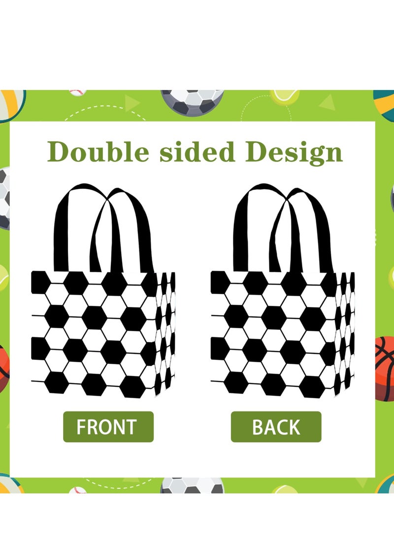 KASTWAVE 12 PCS Soccer Party Favor Bags, Reusable Soccer Theme Non Woven Goody Bag, Soccer Print Party Gift, Suitable for Sport Soccer Theme Birthday Party - Image 4