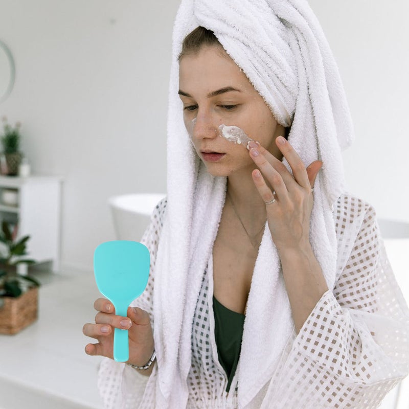 💄 8 مرايا مكياج صغيرة لون حلوى بمقبض للجيب وجه واحد بألوان أخضر بنفسجي وردي أزرق سماوي - Image 2
