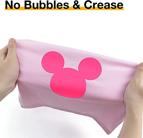 HTVRONT لفائف الفينيل HTVRONT HTV لنقل الحرارة - 12" × 20 قدم باللون الوردي النيون HTV للقمصان، فينيل للكي لجميع آلات القطع - سهل القطع والتخلص من الزوائد لتصميم نقل الحرارة (الوردي النيون) - Image 4